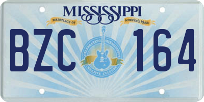 MS license plate BZC164