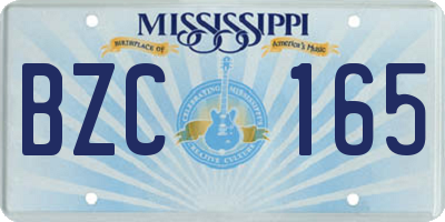 MS license plate BZC165