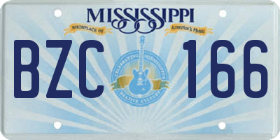 MS license plate BZC166