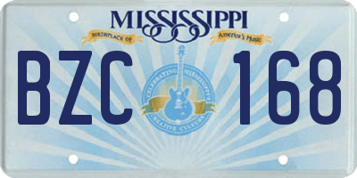 MS license plate BZC168