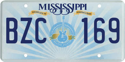 MS license plate BZC169