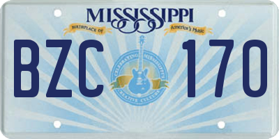 MS license plate BZC170