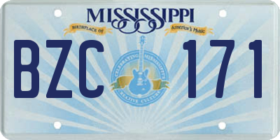 MS license plate BZC171