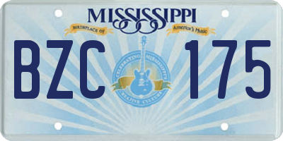 MS license plate BZC175
