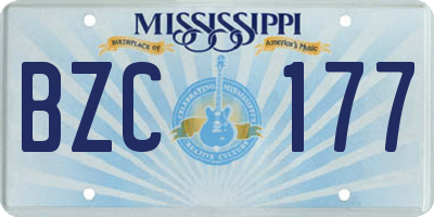 MS license plate BZC177