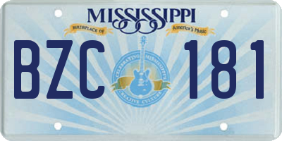 MS license plate BZC181