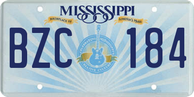 MS license plate BZC184