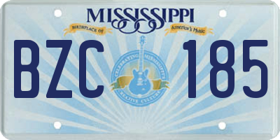 MS license plate BZC185