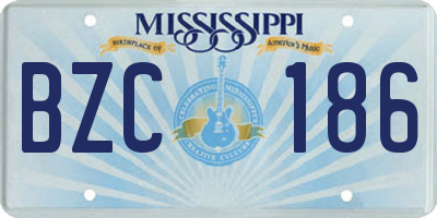 MS license plate BZC186