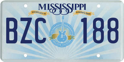 MS license plate BZC188