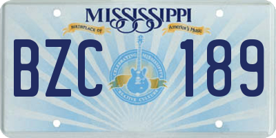 MS license plate BZC189