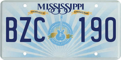 MS license plate BZC190
