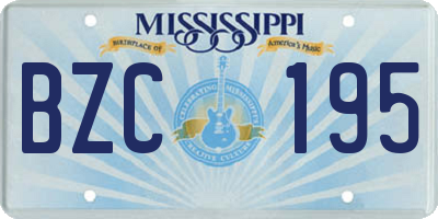 MS license plate BZC195