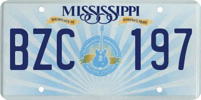MS license plate BZC197