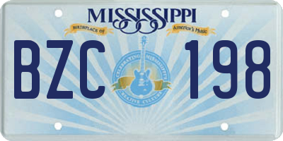 MS license plate BZC198