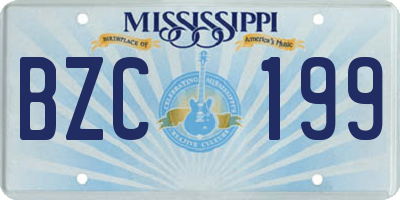 MS license plate BZC199