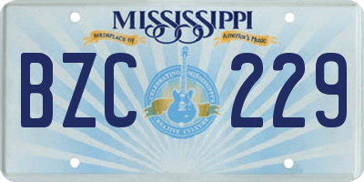 MS license plate BZC229
