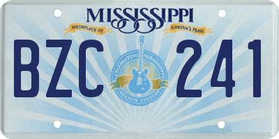 MS license plate BZC241