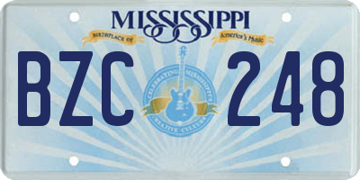 MS license plate BZC248