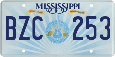 MS license plate BZC253