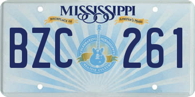 MS license plate BZC261