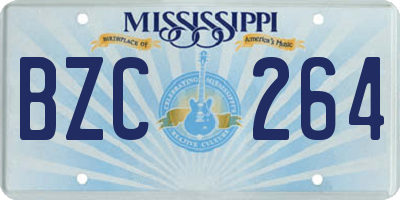 MS license plate BZC264