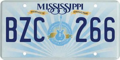 MS license plate BZC266