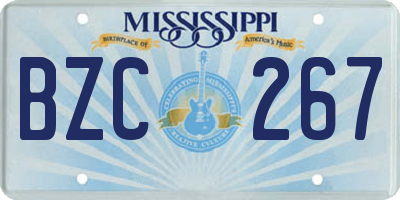 MS license plate BZC267