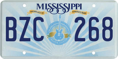 MS license plate BZC268