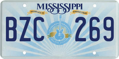 MS license plate BZC269