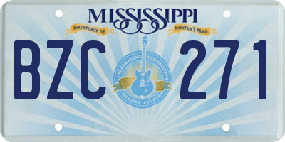 MS license plate BZC271