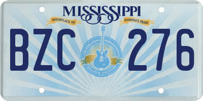 MS license plate BZC276