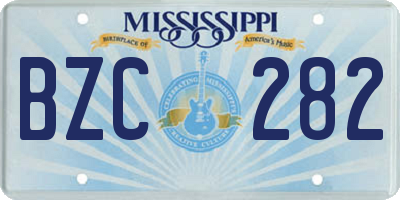 MS license plate BZC282