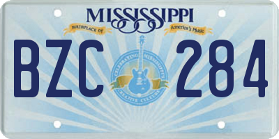 MS license plate BZC284