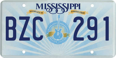 MS license plate BZC291