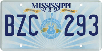 MS license plate BZC293