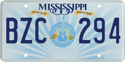 MS license plate BZC294