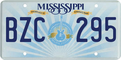 MS license plate BZC295