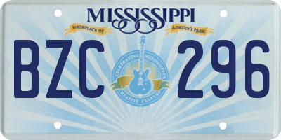 MS license plate BZC296