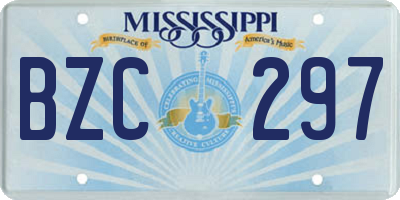 MS license plate BZC297