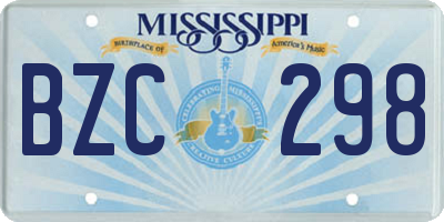 MS license plate BZC298