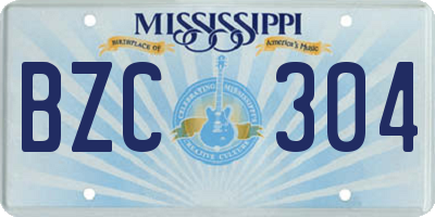 MS license plate BZC304