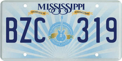 MS license plate BZC319