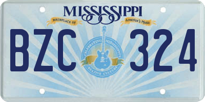 MS license plate BZC324