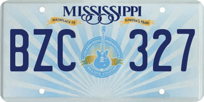 MS license plate BZC327
