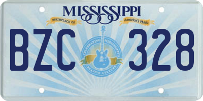 MS license plate BZC328