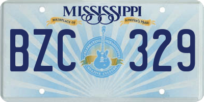 MS license plate BZC329