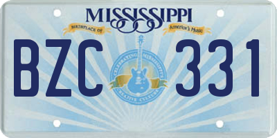 MS license plate BZC331