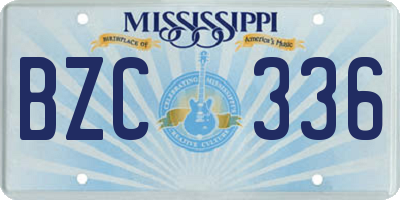 MS license plate BZC336