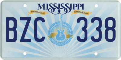 MS license plate BZC338